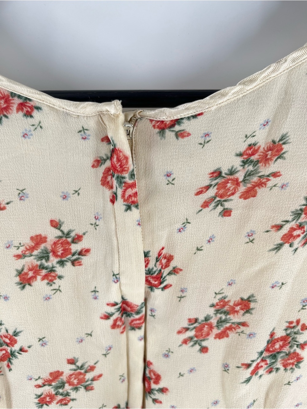 Vintage Northern Traditions M Rayon Floral Midi Dress Cottagecore Rose Sash - Picture 4 of 15